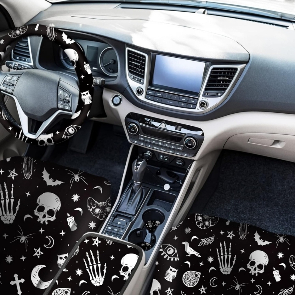 11 Piece Car Accessories: seatbelt pads, wheel & rear mirror cover and more